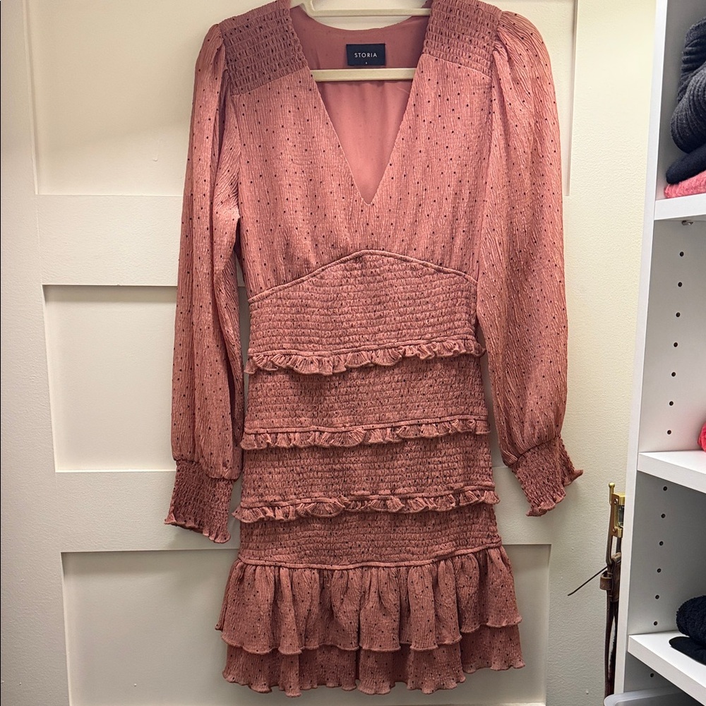 Storia Dusty Rose Long Sleeve Dress